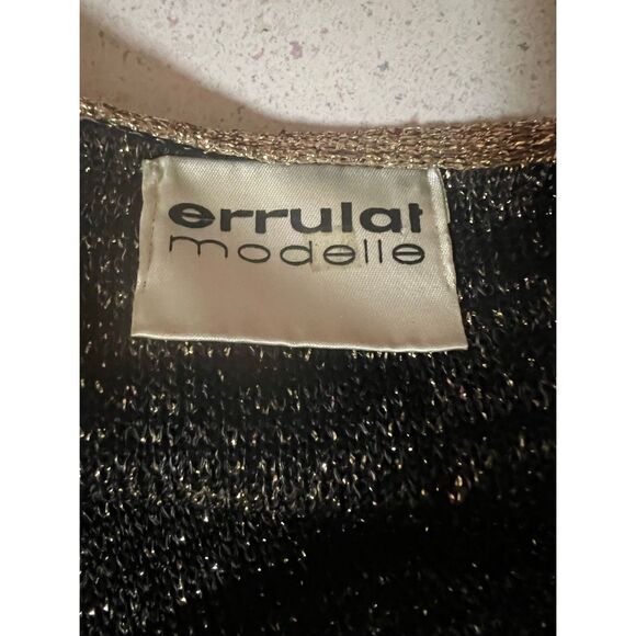 RARE Vintage’70 Errulat Modelle Germany black and gold vintage open Cardi S - Picture 4 of 6